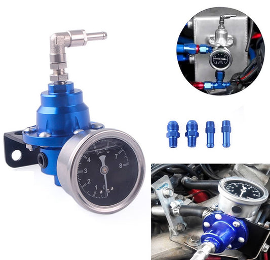 Solidspare Universal 160psi Adjustable Fuel Pressure Regulator Kit With Regulator Oil Gauge