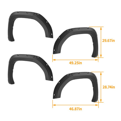Solid Spare For 2019-2025 4WD/2WD GMC Sierra 1500 Fender Flares Front Rear 20 21 22 23 24