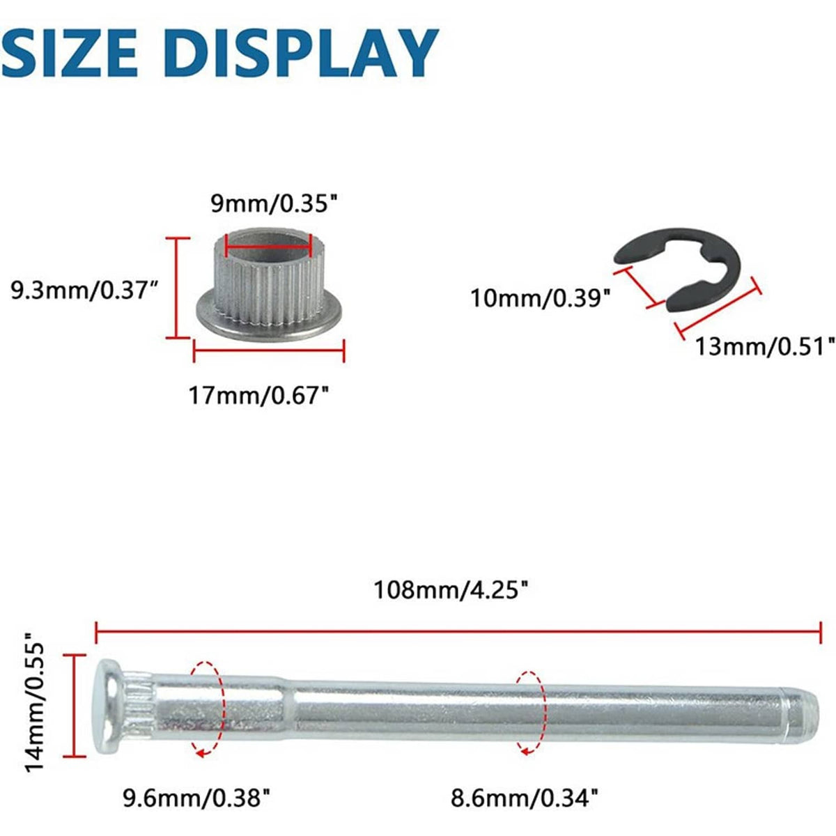Solidspare Fits For 1994-2004 Chevy S10 & GMC S15/Sonoma Door Hinge Pins and Bushing Kit