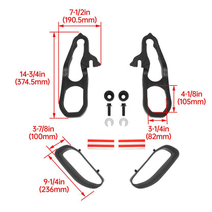 Solid Spare New Front Car Tow Hooks Left Right w/ Hardware Black For Ram 1500 DT 2019-2024
