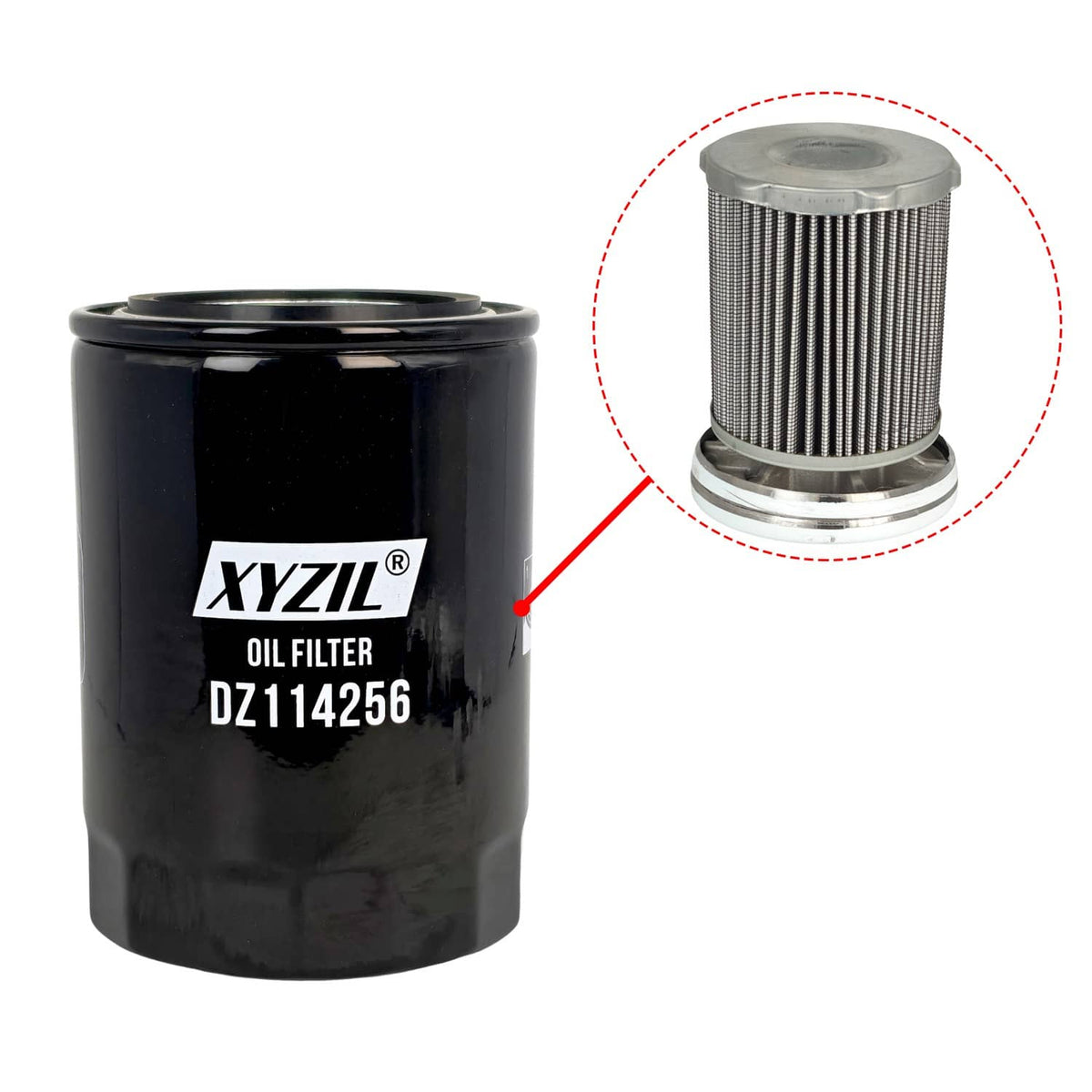 Solid Spare Fiberglass Oil Filter DZ114256 Fit for John Deere 5039D 5036D 5042D 5045D 5040D