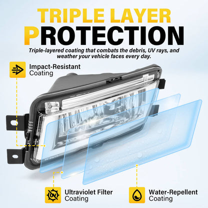 Solid Spare For VW Passat 2012-2015 Front Bumper Fog Lights Corner Lamp & Lower Grille 7PC