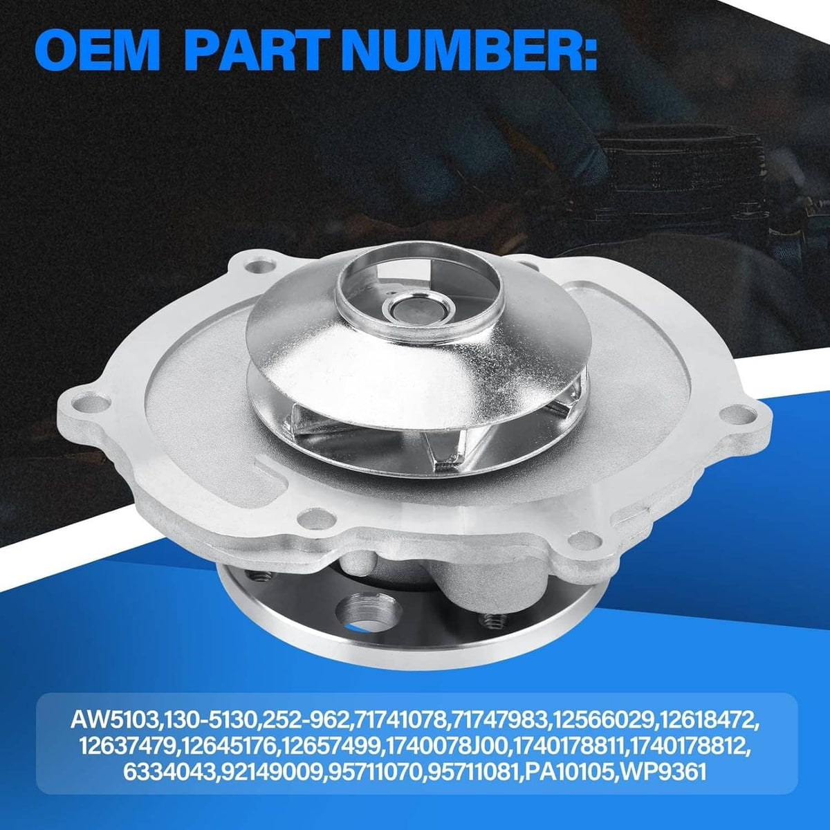 Solidspare Water Pump for 2007-2016 GMC Acadia Buick Enclave Chevy Traverse 3.6L 12637479
