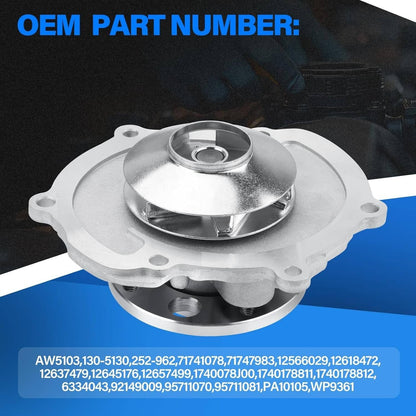 Solidspare Water Pump for 2007-2016 GMC Acadia Buick Enclave Chevy Traverse 3.6L 12637479