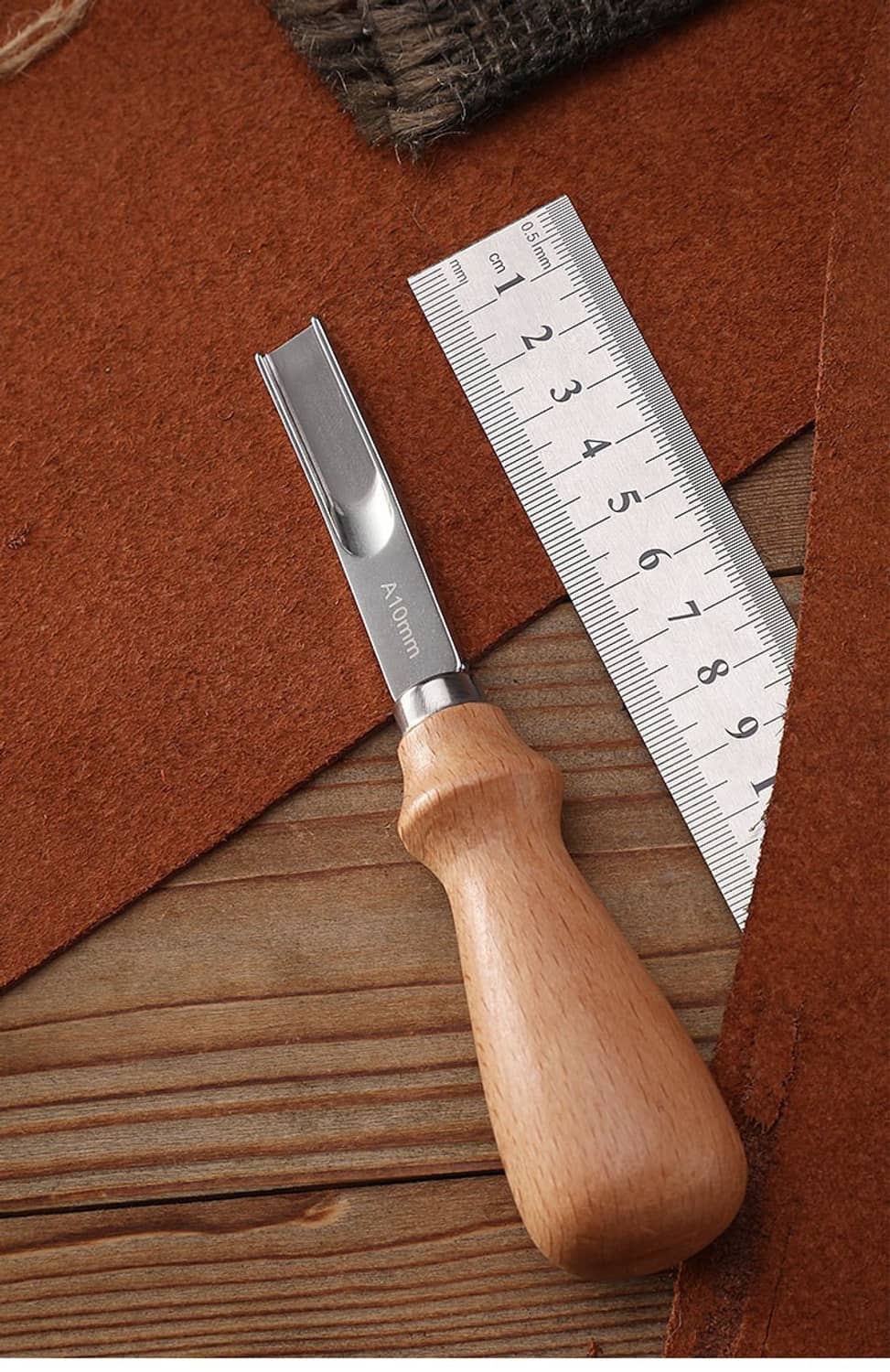 Solid Spare 4 PCs Leather Edge Bevelers French Beveler Wide Mouth Skiving Knife Craft Tool