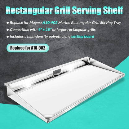 Solidspare A10-902 Rectangular Grill Serving Shelf w/ Removable Cutting Board for 9” x 18"
