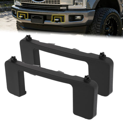 Solid Spare Pair Front Bumper Tow Hook Cover Cap For Ford F250 F350 Super Duty XL XLT 17-22