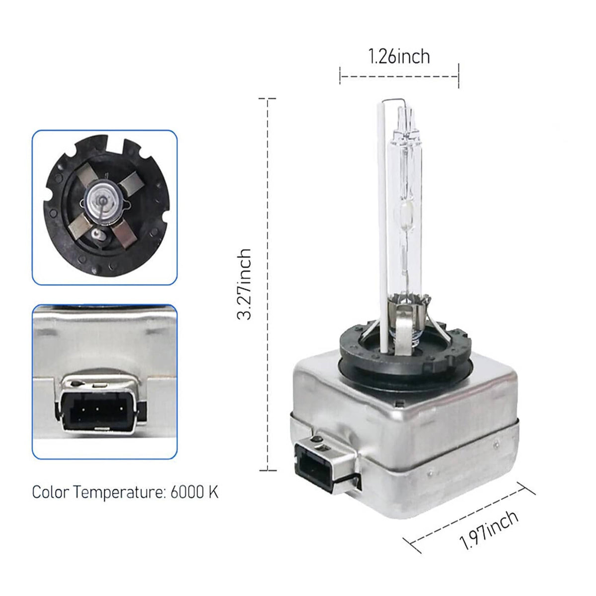Solidspare 2Pcs D1C D1S D1R 6000K White HID Xenon Headlight Light Bulbs OEM Replacement New
