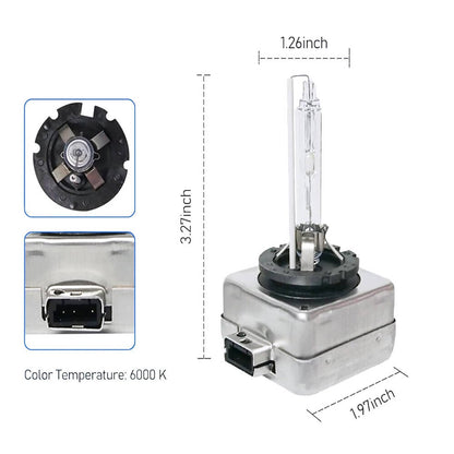 Solidspare 2Pcs D1C D1S D1R 6000K White HID Xenon Headlight Light Bulbs OEM Replacement New