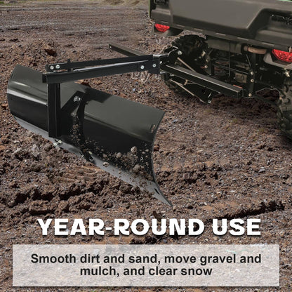 Solidspare For ATV UTV Tractor Adjustable 40'' Sleeve Hitch Tow Behind Rear Scrape Blade