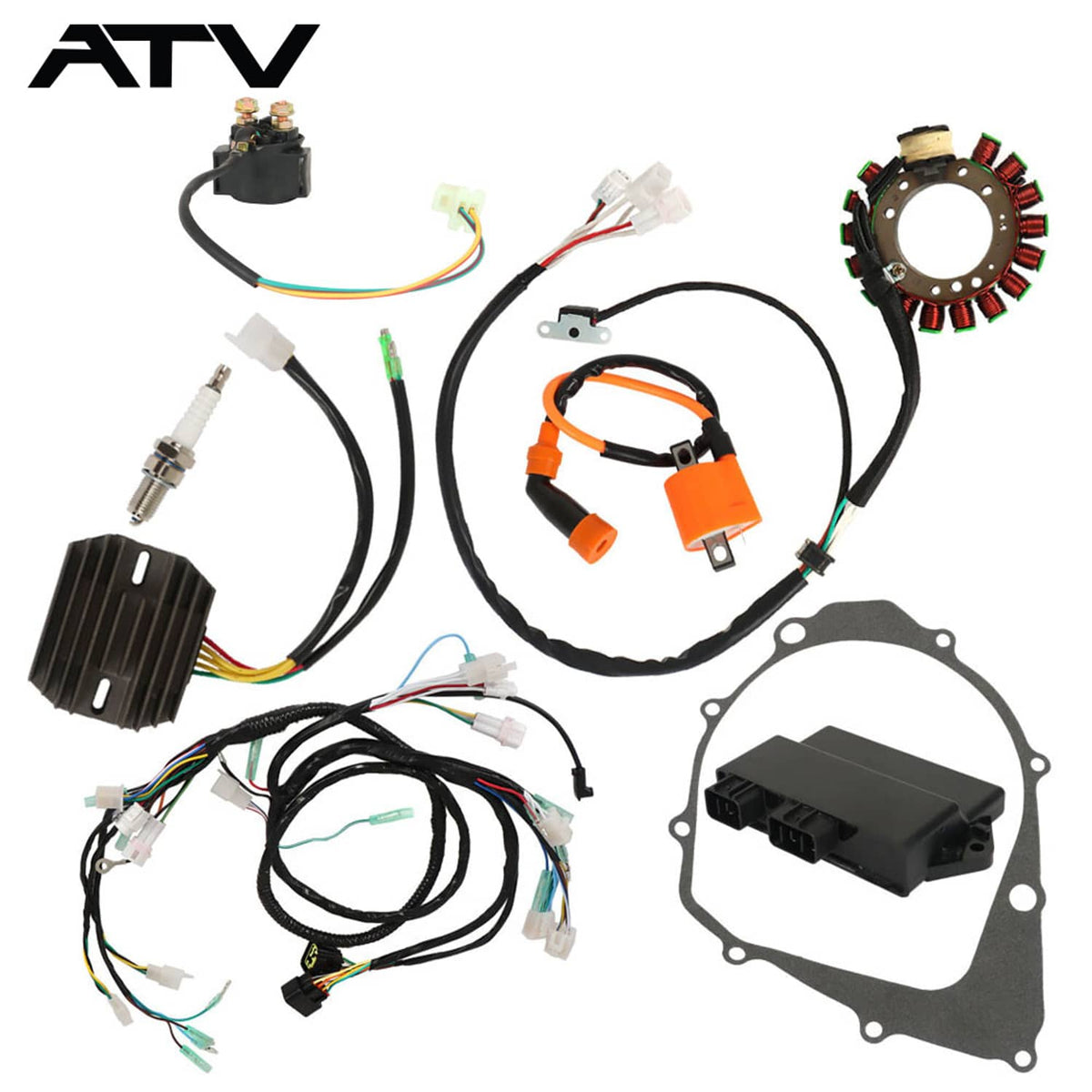 Solidspare Magneto Stator+Ignition Coil+Wire Harness CDI Kit For Yamaha Warrior 350 YFM350X