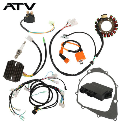 Solidspare Magneto Stator+Ignition Coil+Wire Harness CDI Kit For Yamaha Warrior 350 YFM350X