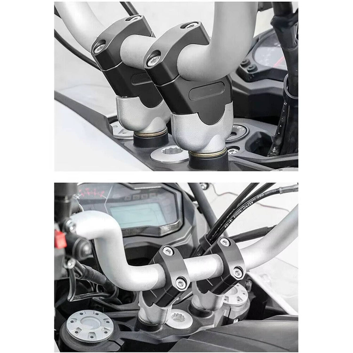 Solid Spare 2pcs 7/8" 22mm Handlebar CNC Motorcycle Riser Mount Clamp Adapter Increased 38mm