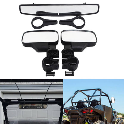 Solidspare UTV Rear View Center and Side Mirrors For CAN-AM POLARIS RZR with 2" Roll Bar