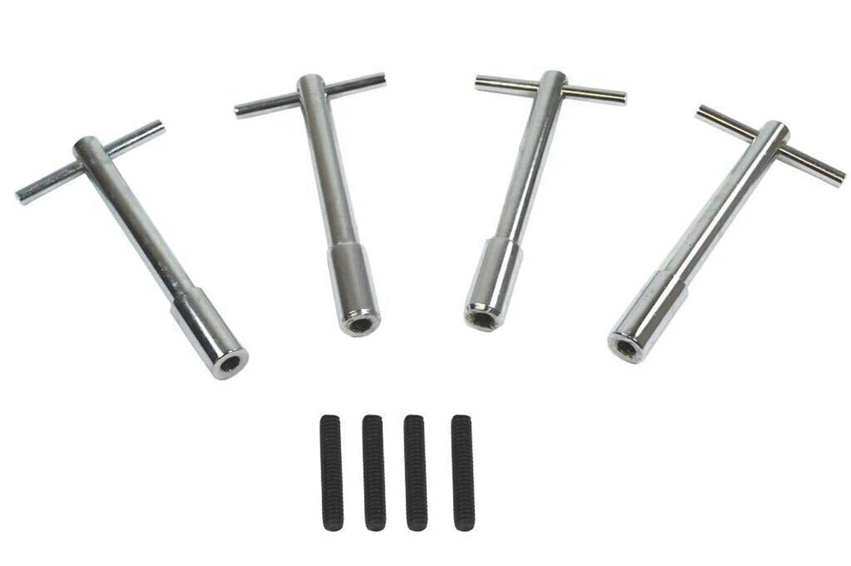 Solidspare Chrome T-Bar, 4-1/4" Tall Valve Cover Bolts, Hold Down Kit for Chevy SBC 283-350