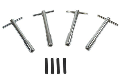 Solidspare Chrome T-Bar, 4-1/4" Tall Valve Cover Bolts, Hold Down Kit for Chevy SBC 283-350