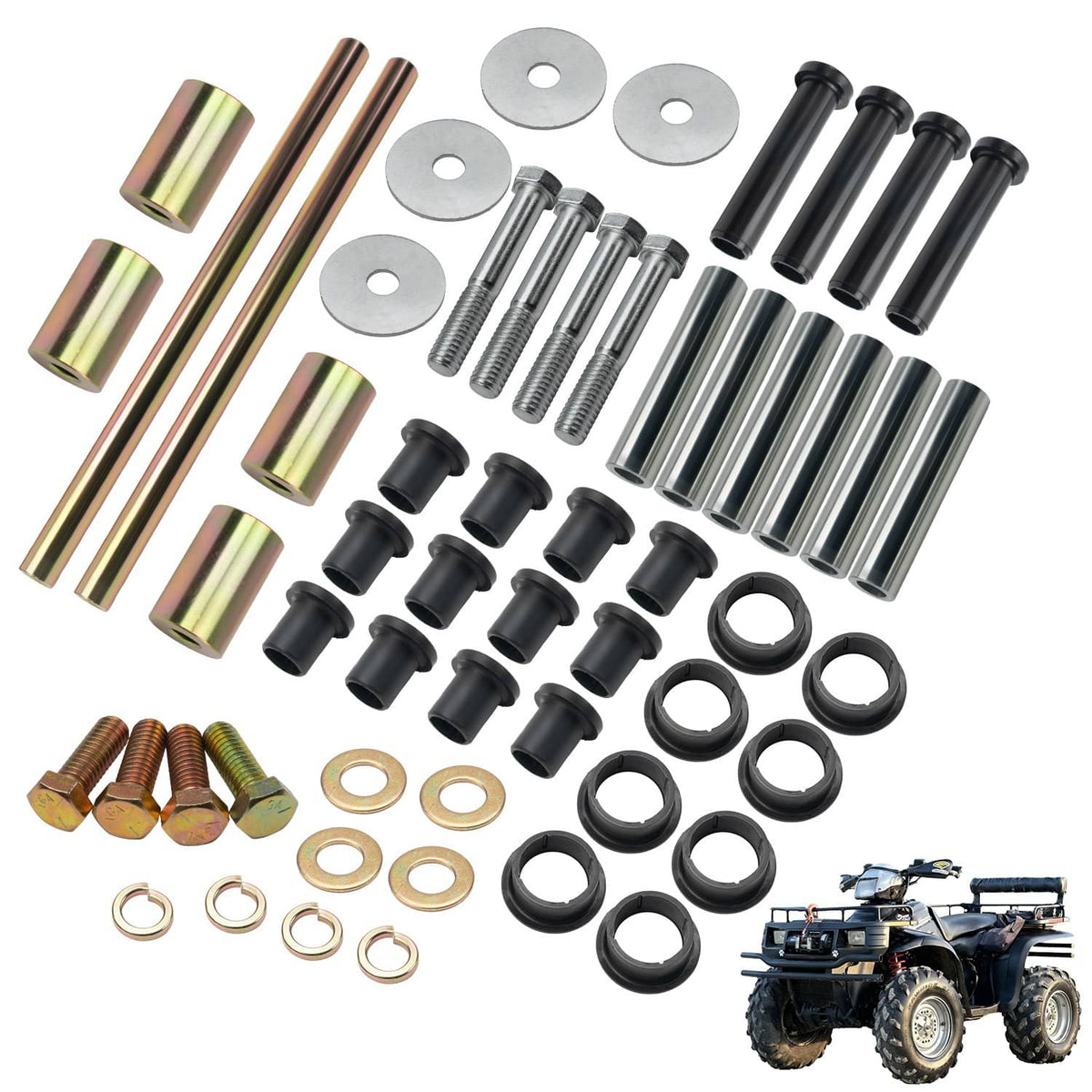 Solidspare Rear Left & Right A-Arm Bushing Shafts Kit for Polaris Sportsman 800 2005-2010