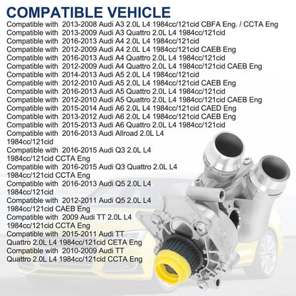 Solidspare Aluminum Water Pump Fit For 2008-2016 Audi A3 A4 A5 VW CC TT Tiguan 2.0T NEW