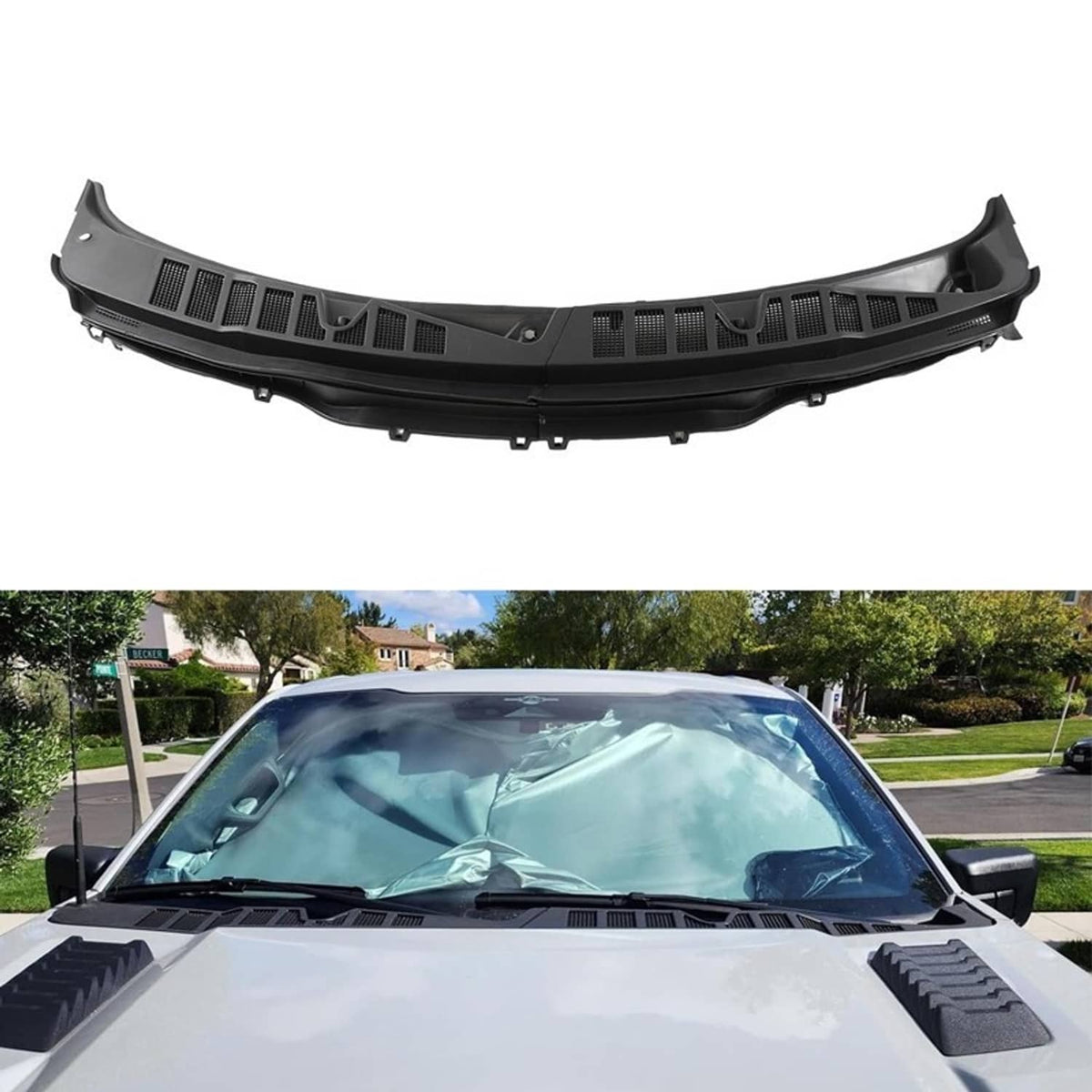 Solidspare For 2021-2025 Ford F150 Windshield Wiper Cowl Grille Screen Cover Left & Right