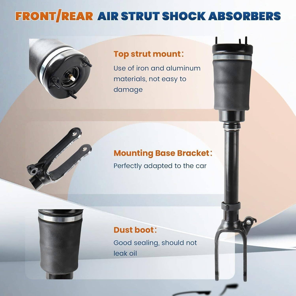 Solidspare 2Pcs Front Air Suspension Strut for Mercedes-Benz X164 GL450 GL550 W164 ML320