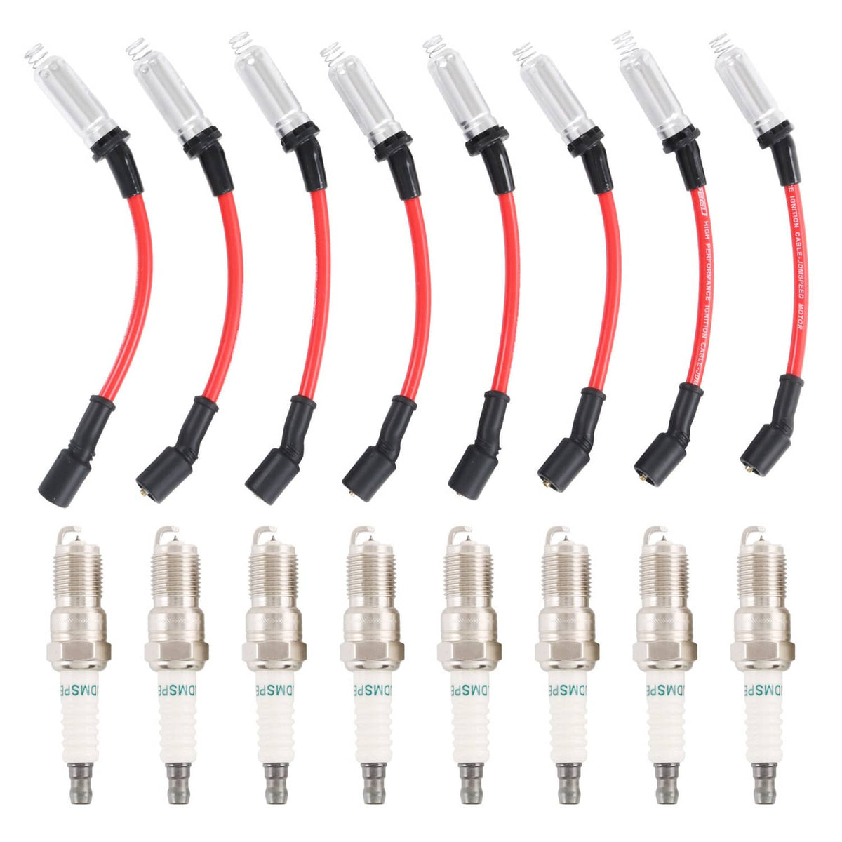 Solidspare 41-110 Iridium Spark Plugs & 48322 Spark Plug Wires For Chevy 5.3 6.0 6.2L