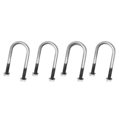 Solidspare 4 PCS Steel Trailer Leaf Spring U-Bolt For 2 Inch Axle Tube 6 Inch Long