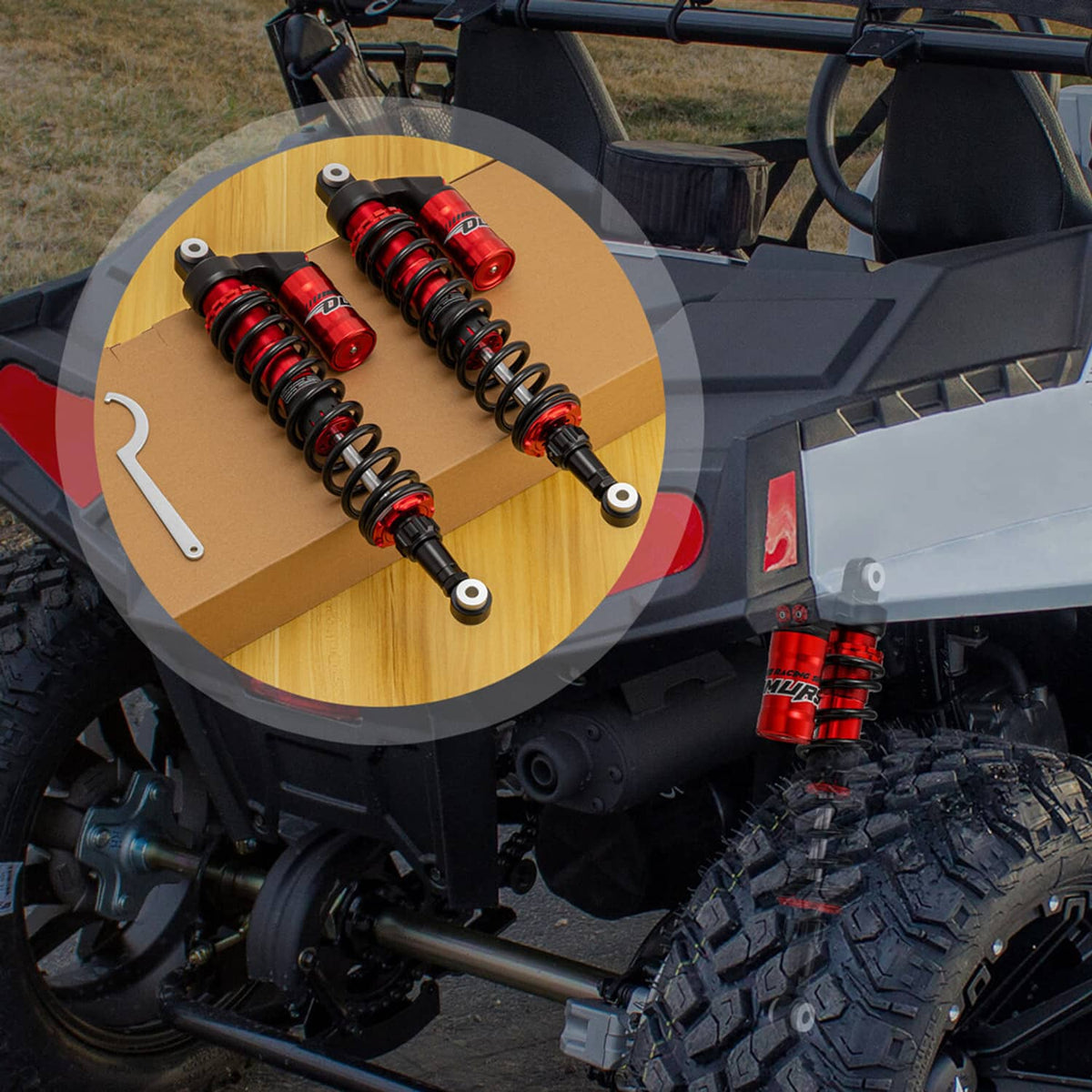 Solidspare 2pcs Rear Air Shocks Absorbers 16.5" 420mm Fits For Polaris RZR 170 2009-2021