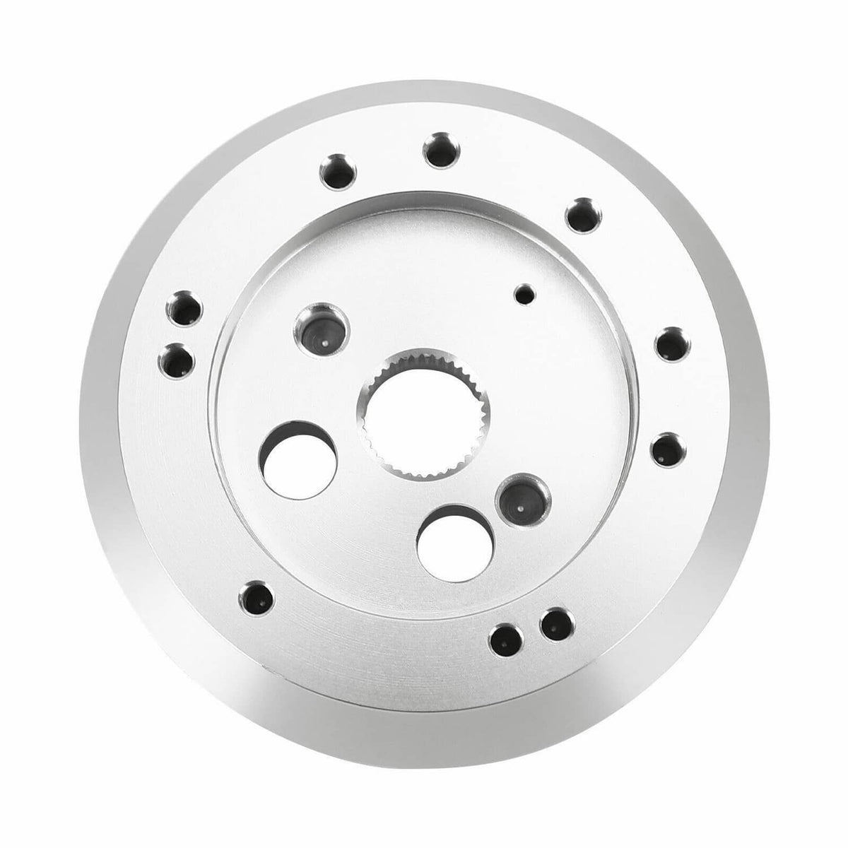 Solidspare Silver 5 & 6 Hole Steering Wheel Polished Hub Adapter For GM Chevy Aluminum