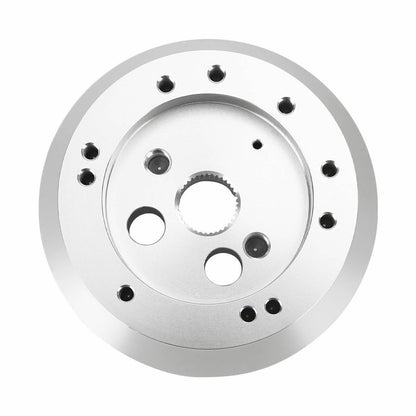 Solidspare Silver 5 & 6 Hole Steering Wheel Polished Hub Adapter For GM Chevy Aluminum