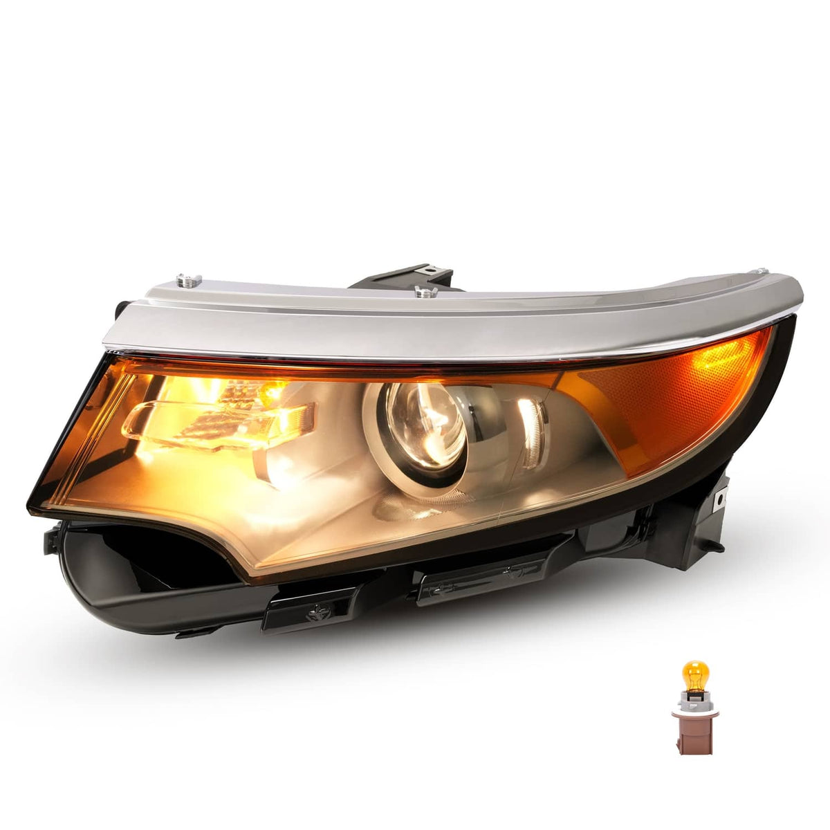 Solid Spare Left Driver Side For Ford Edge 2011-2014 Headlight Lamp W/Bulb 5 Pins Projector