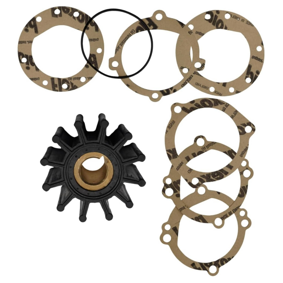 Solid Spare Water Pump Impeller Kit For Sherwood 10615 10615K ONAN 132-0349 CEF 500120 Ancor