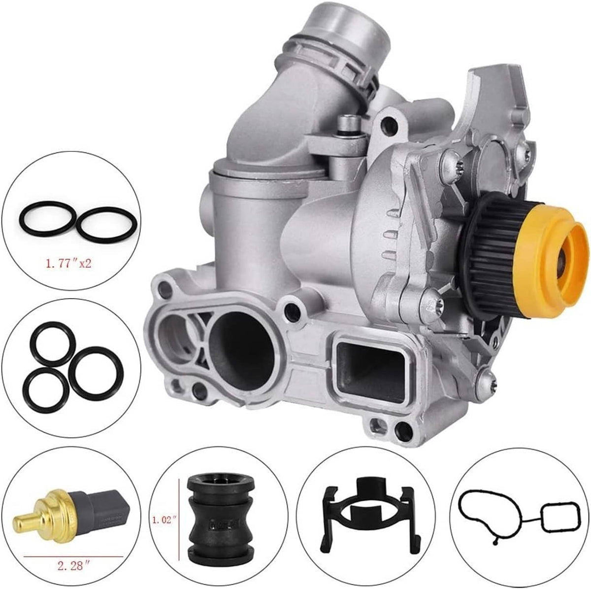 Solidspare Water Pump & Thermostat 06H121026 For Audi A3 A4 A5 VW CC Tiguan GTI 1.8T 2.0T