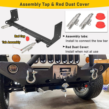 Solid Spare For Blue OX BX1126 Tow Bar Base Plate Bumper for 2007-2018 Jeep Wrangler JK JKU