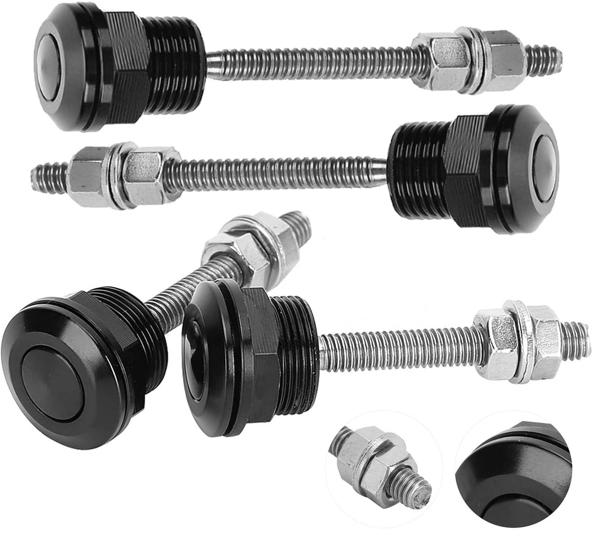 Solidspare 4Pcs Push Button Quick Release Hood Bonnet Pins Lock Clip Car Bumper Latch Set