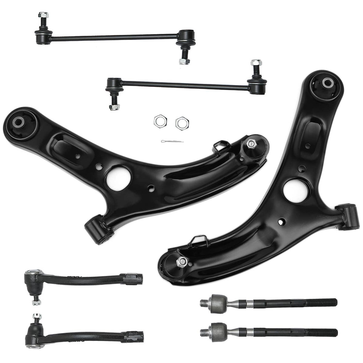 Solidspare For Hyundai Elantra Veloster Front Lower Control Arms w/ Ball Joints Tie Rod Kit