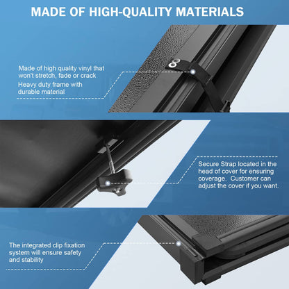 Solidspare 8ft Long Bed Hard Tri-Fold Tonneau Cover For 2002-2024 Ram 1500/2500/3500