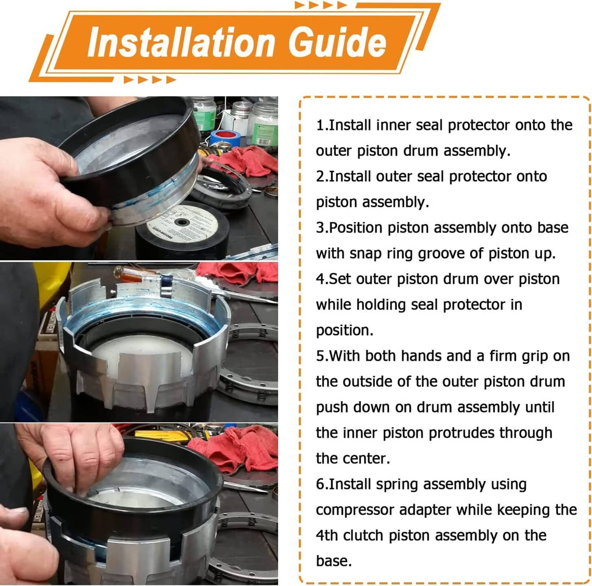 Solid Spare T-2926 4th Clutch Piston & Lip Seal Installer Protector Tool GM 4L80E J-38731