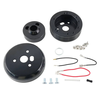 Solidspare For GM Chevy 5 & 6 Hole Steering Wheel Hub Adapter Flaming River Ididit BlacK