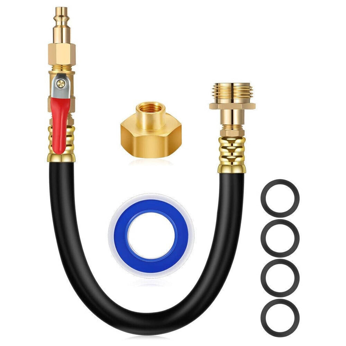 Solidspare Camper Winterizing Kit Blowout Shut Off Valve Adapter Hose Faucet For RV Trailer