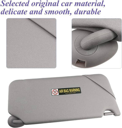 Solidspare Pair Gray Sun Visor w/ Light & Mirror For 2008-2017 Honda Accord 83280TA5A51ZA