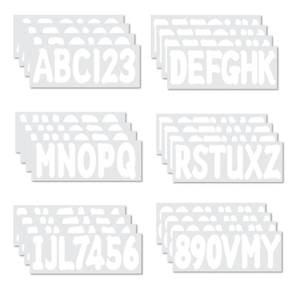 Solid Spare Custom boat registration numbers Decal Sticker 4 sets of A-Z 4 sets of 0-9 White