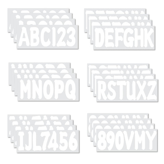 Solid Spare Custom boat registration numbers Decal Sticker 4 sets of A-Z 4 sets of 0-9 White