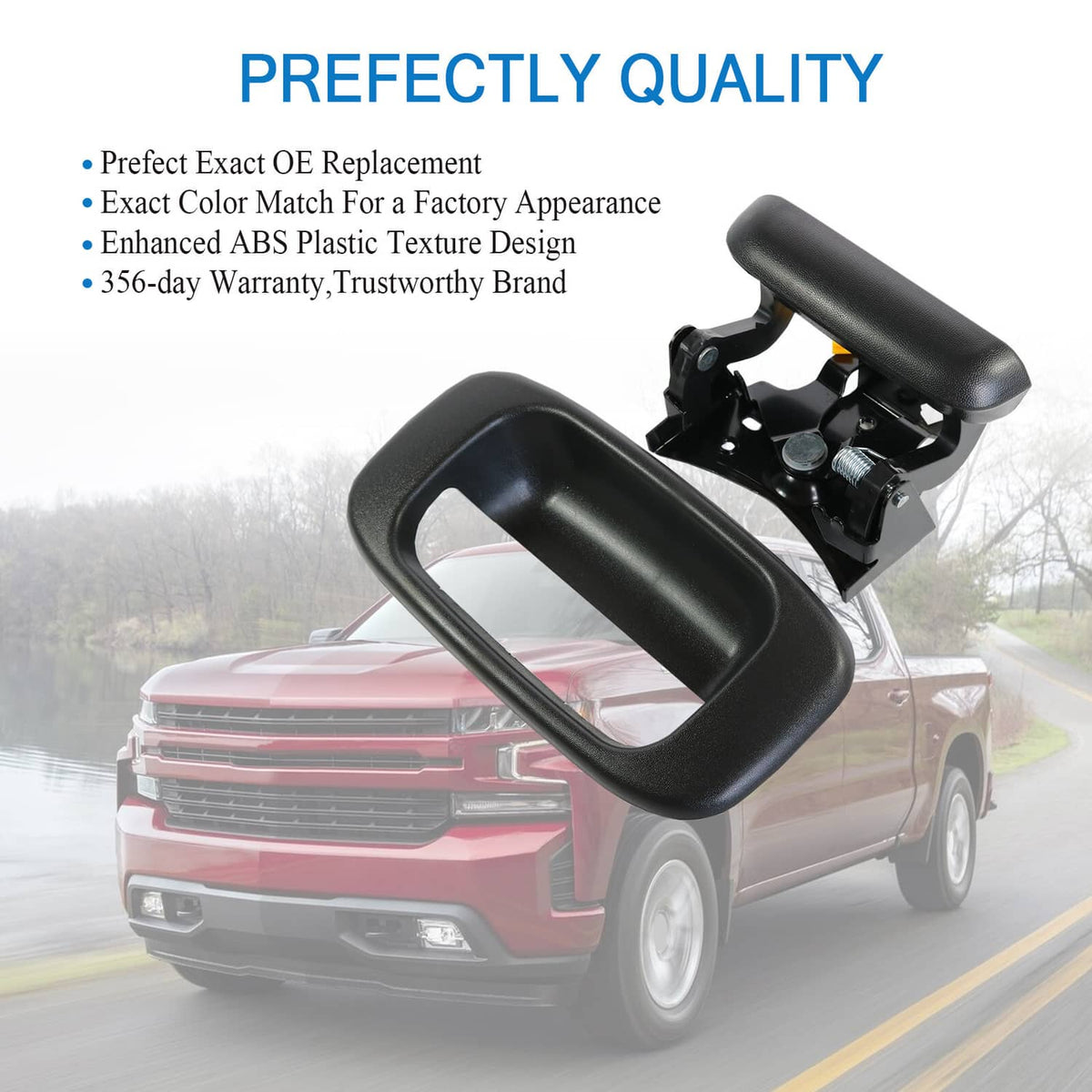 Solidspare New Tailgate Handle w/ Bezel & Clips Fits 1999-2007 Chevy Silverado GMC Sierra