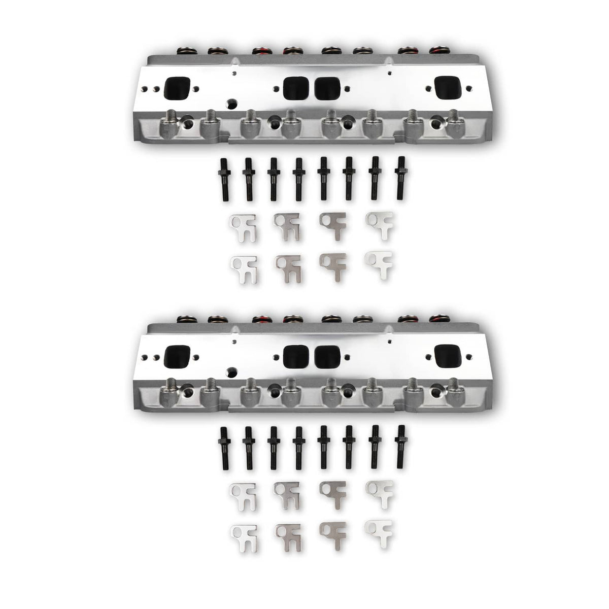 Solidspare 2x Complete Aluminum Cylinder Heads For SBC Chevy 350 190cc 64cc 2.02/1.60 Angle