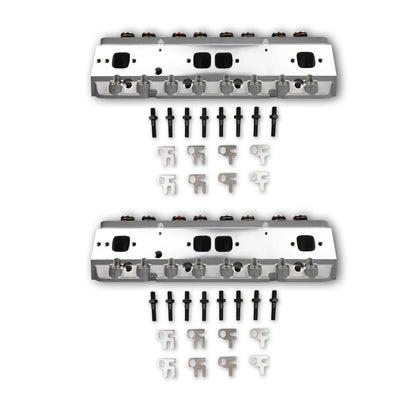 Solidspare 2x Complete Aluminum Cylinder Heads For SBC Chevy 350 190cc 64cc 2.02/1.60 Angle