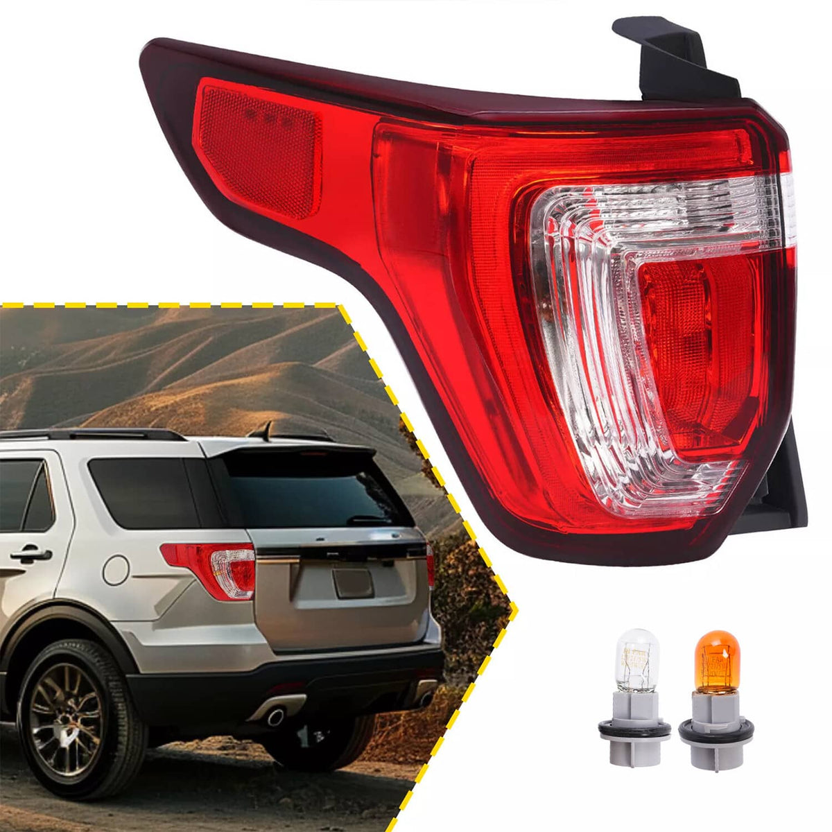 Solid Spare For 2016 2017 2018 2019 Ford Explorer LED Tail Light Brake Lamp Driver Left Side