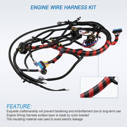 Solidspare Engine Wiring Harness W/O Calif For 99-01 F350 F250 Powerstroke Diesel Auto 7.3L