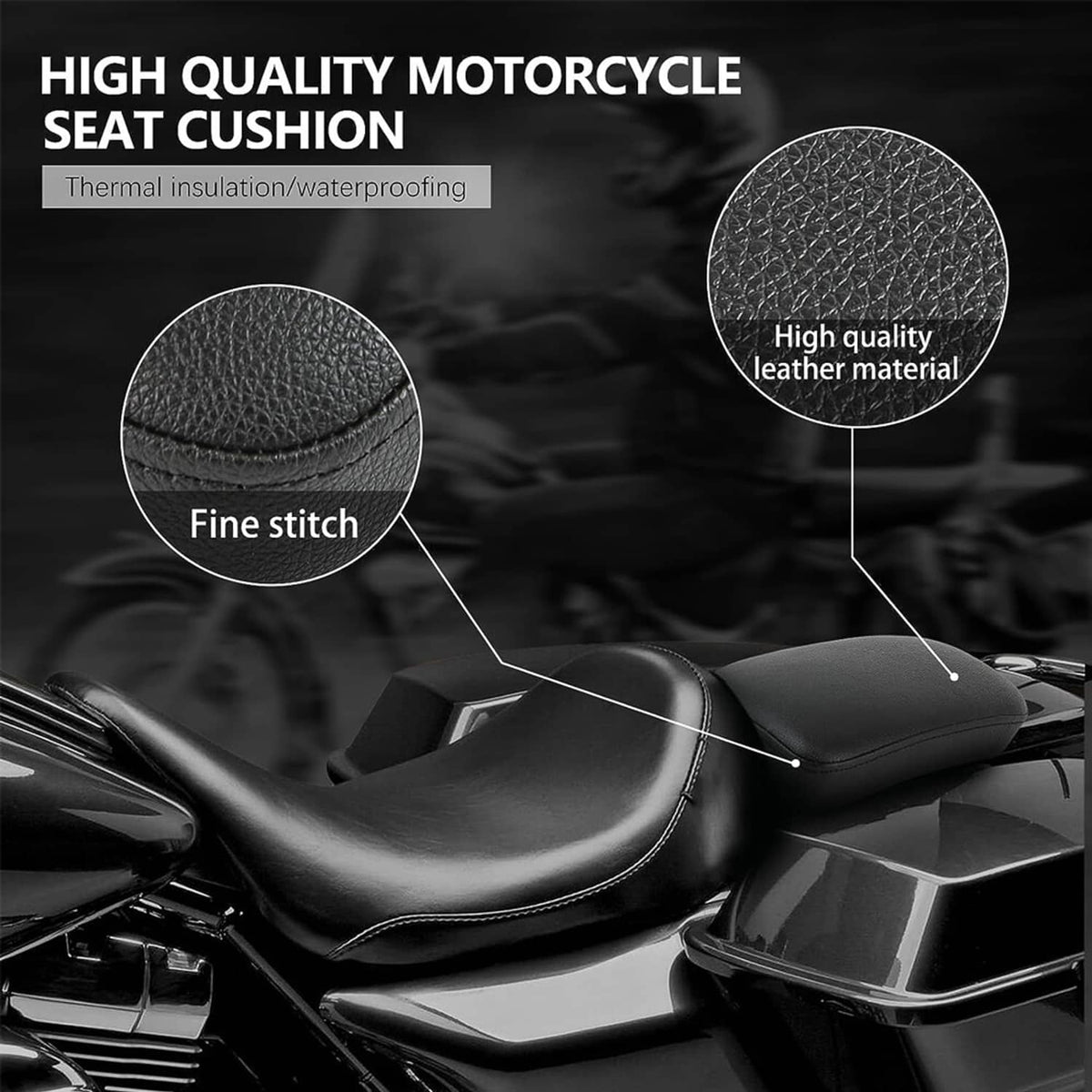 Solidspare For Harley Chopper Dyna Motorcycle Suction Cup Pillion Passenger Pad Seat Black