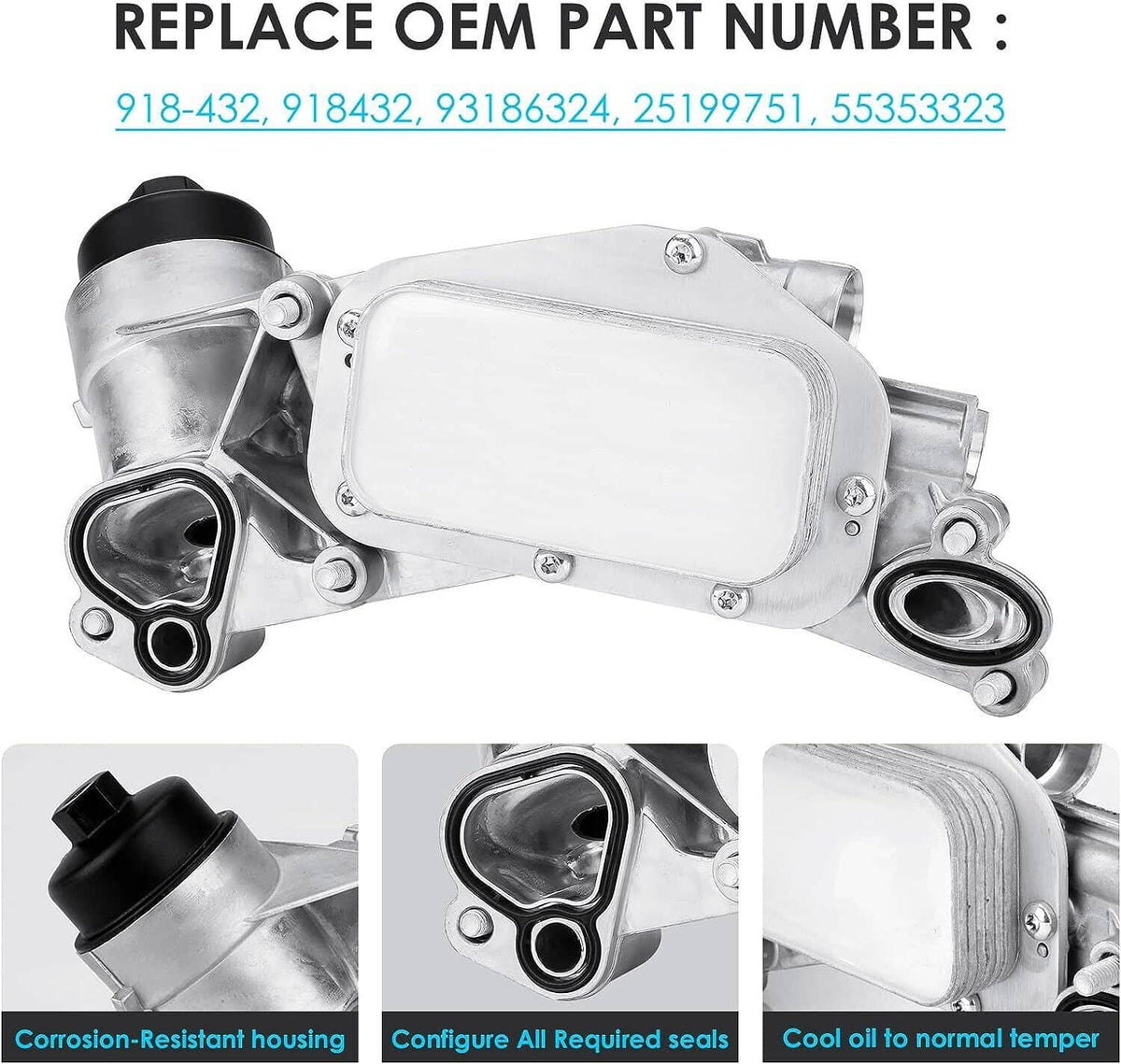Solidspare Engine Oil Cooler Filter Housing Assembly for Chevy Cruze Aveo Pontiac G3 Buick