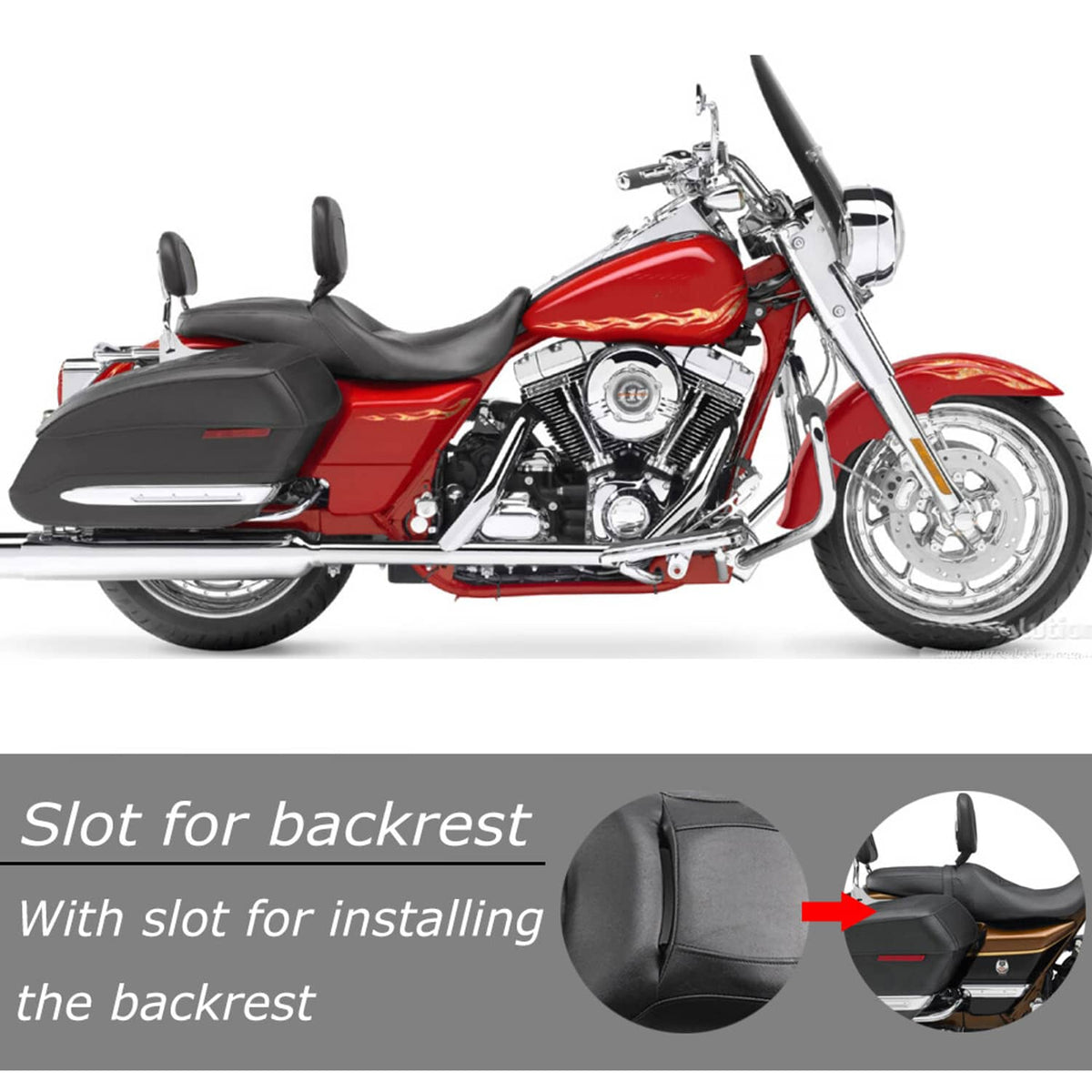 Solidspare Driver Passenger Black Seat For Harley Touring Road King Street Glide 08+